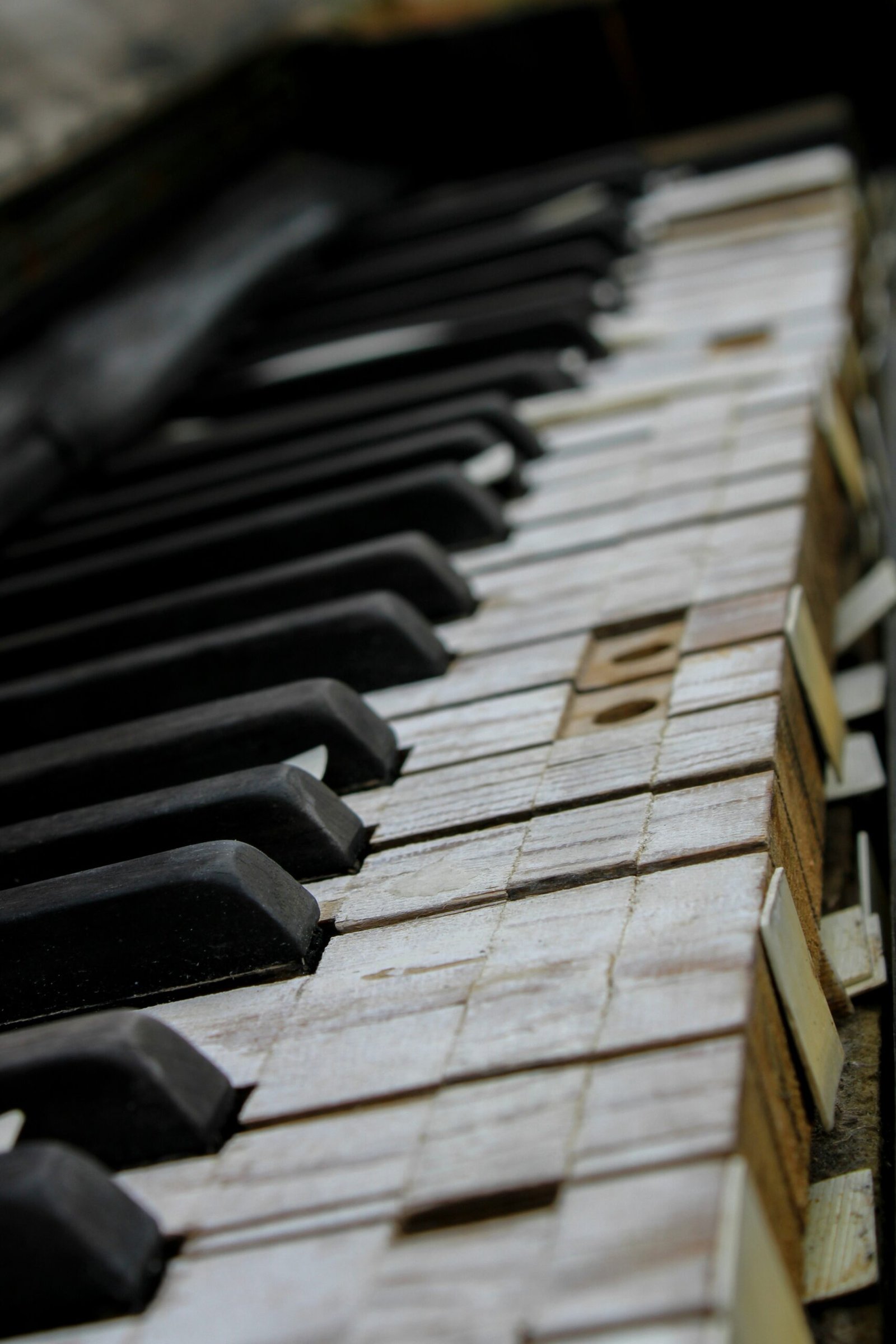 brown and white piano keys